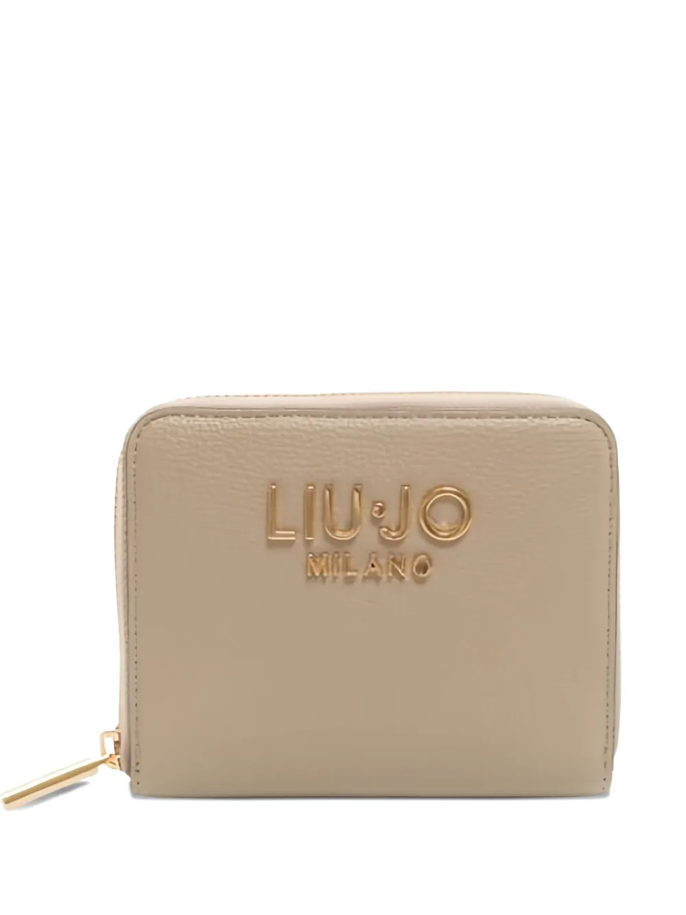 Liu •jo Logo-plaque Zip-around Wallet In Neutral
