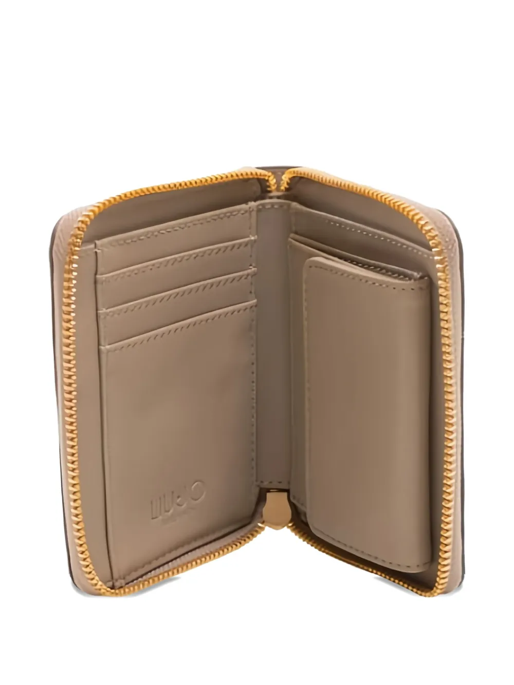 Liu •jo Logo-plaque Zip-around Wallet In Neutral