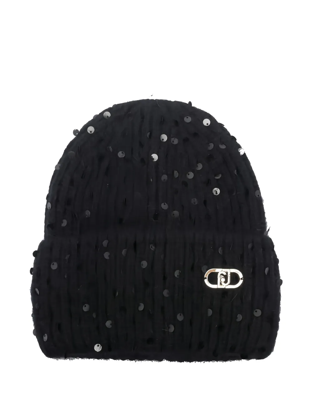 LIU JO gorro de lentejuelas con logo | negro | Image 1