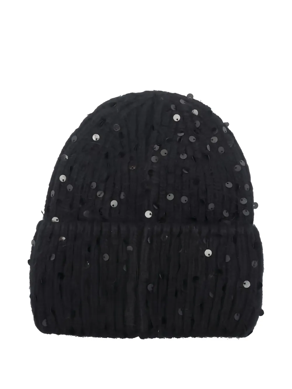 LIU JO sequin-embellished logo beanie - Zwart