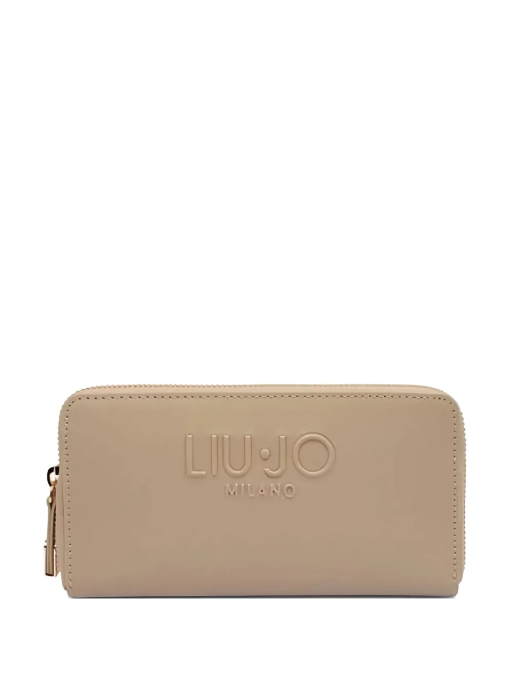 Liu •jo Logo-plaque Zip-around Wallet In Neutral