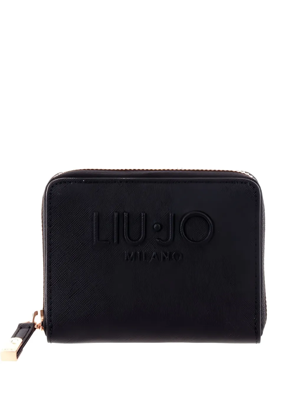 Liu •jo Logo-plaque Zip-around Purse In Black