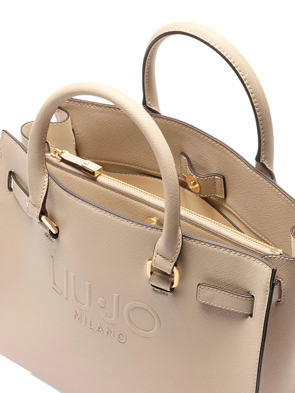 Liu •jo Logo-plaque Satchel In Neutral