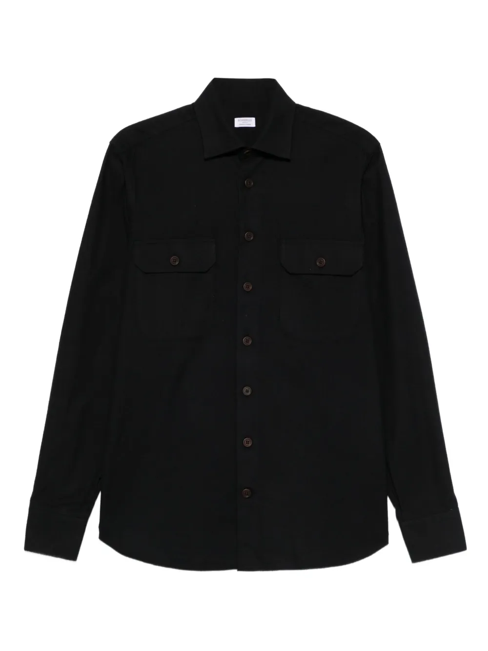BORRIELLO NAPOLI double-pocket button-down shirt | Black | Image 1