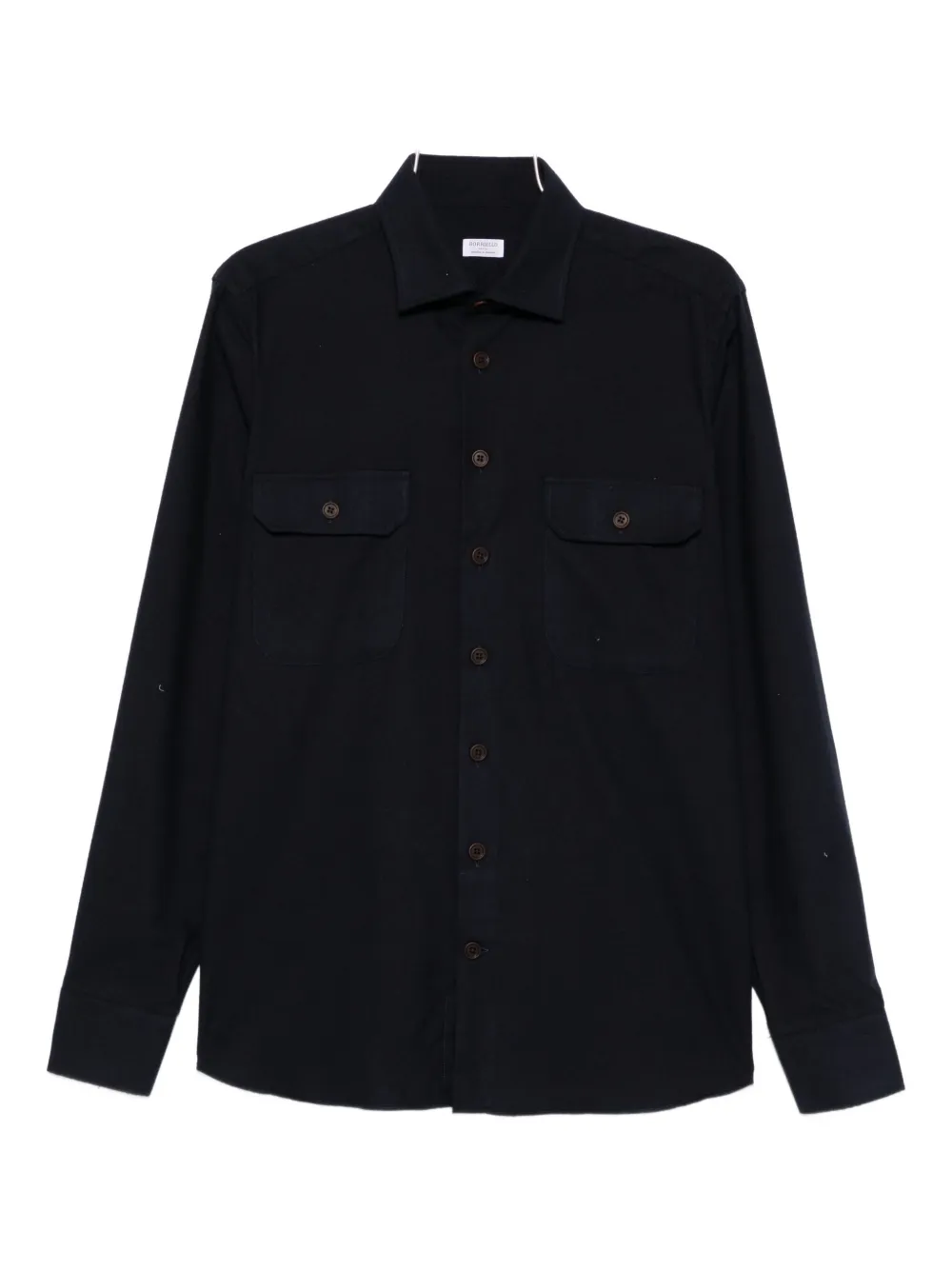 Borriello Napoli Double-pocket Cotton Shirt In Blue