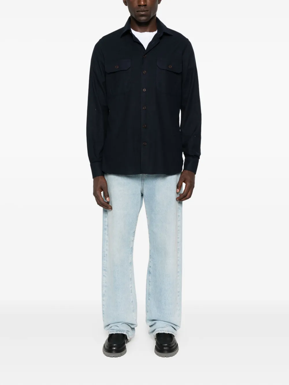 BORRIELLO NAPOLI double-pocket cotton shirt | Image 2