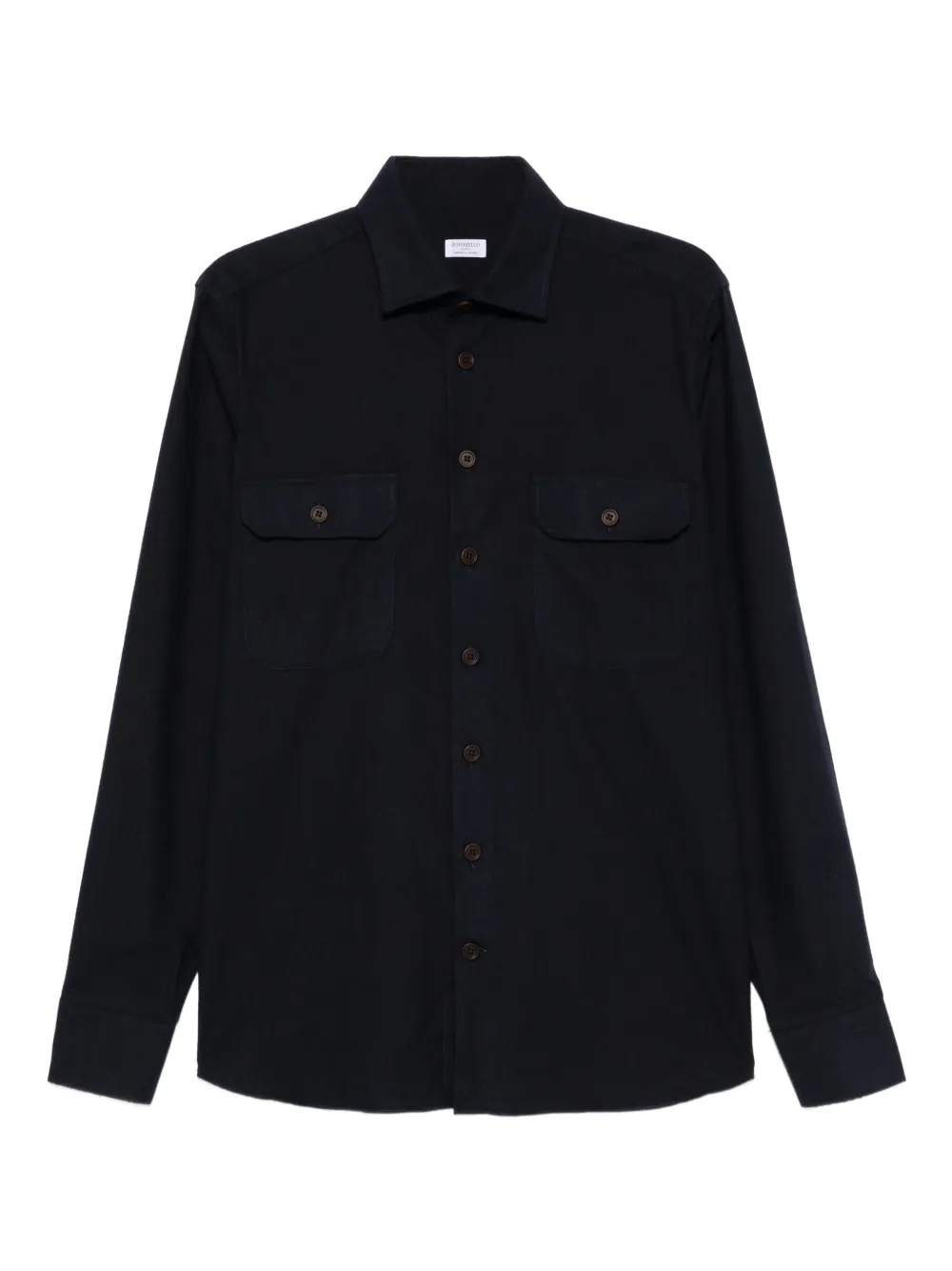 BORRIELLO NAPOLI double-pocket cotton shirt | Blue | Image 1