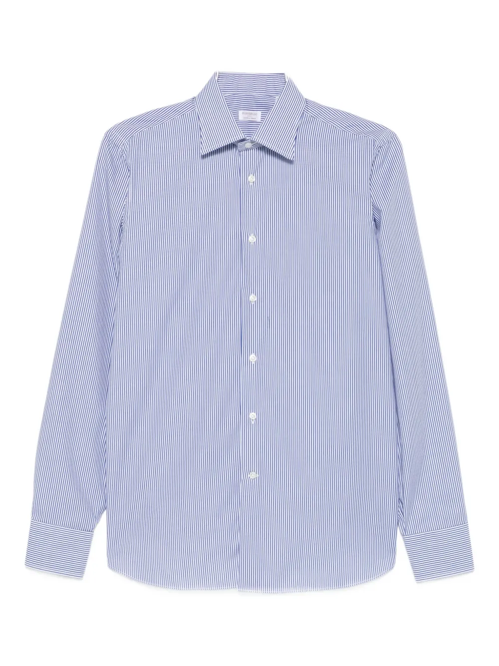 Borriello Napoli Striped Cotton Shirt In Blue