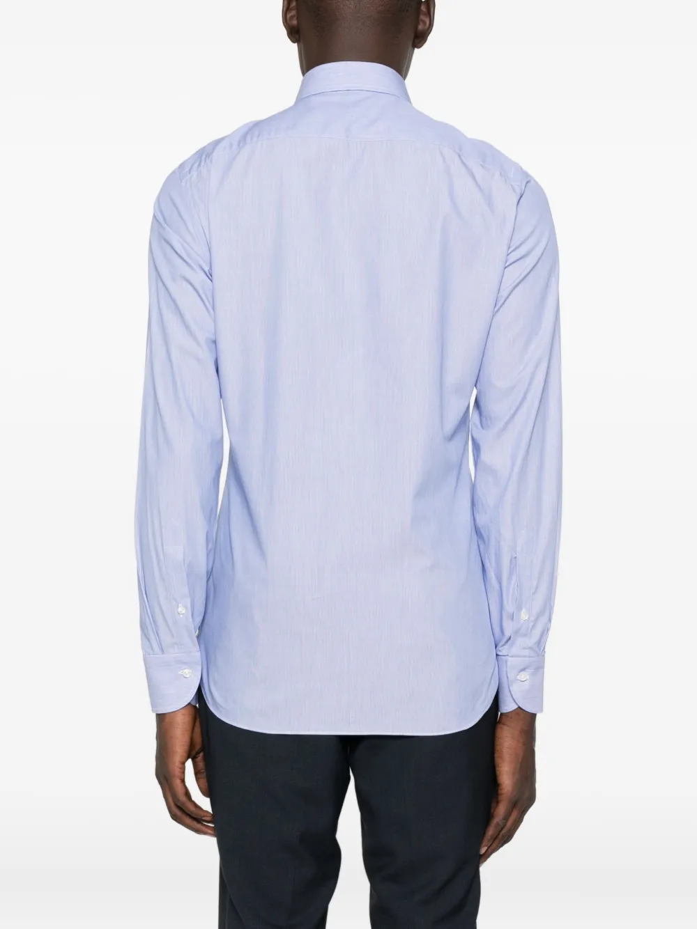 Borriello Napoli Striped Cotton Shirt In Blue