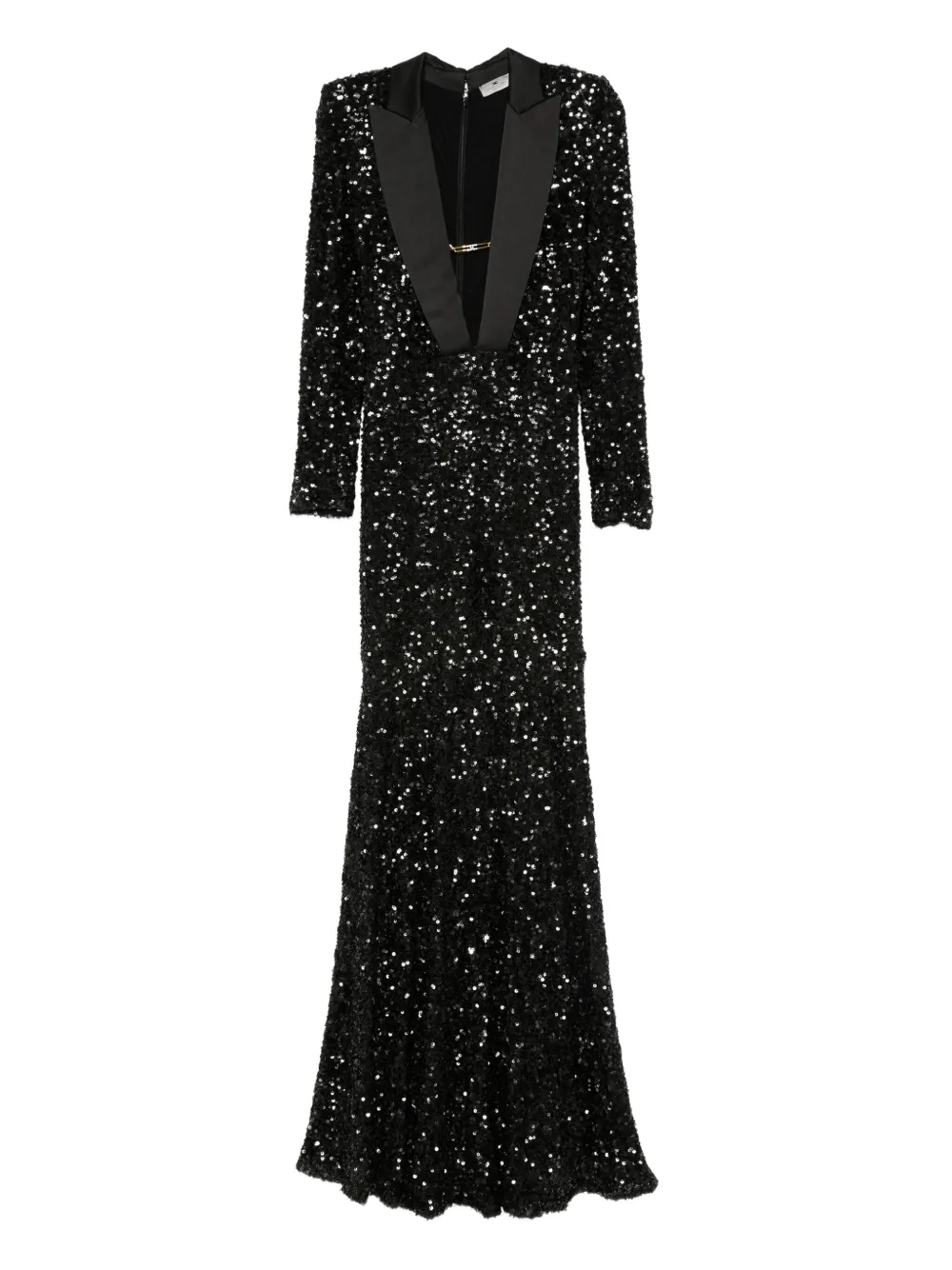Elisabetta Franchi Maxi-jurk verfraaid met pailletten Zwart