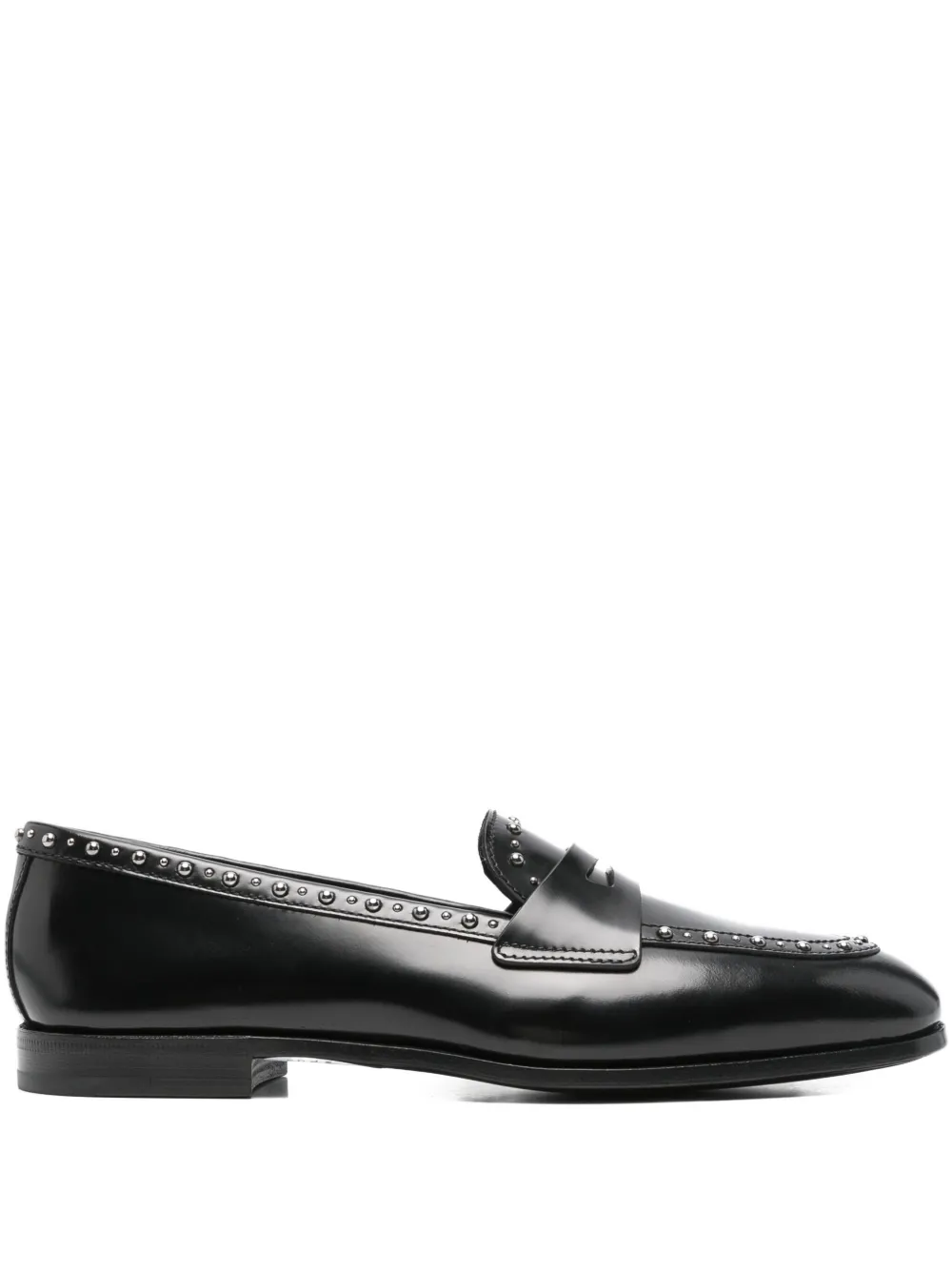 Church's Onyx Met. Studded Penny Loafers In Black