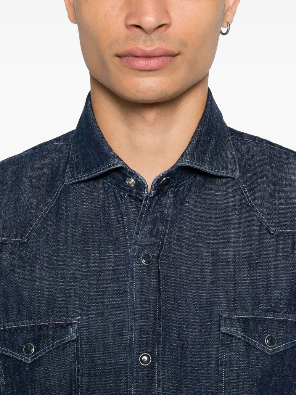 Barba Denim overhemd Blauw
