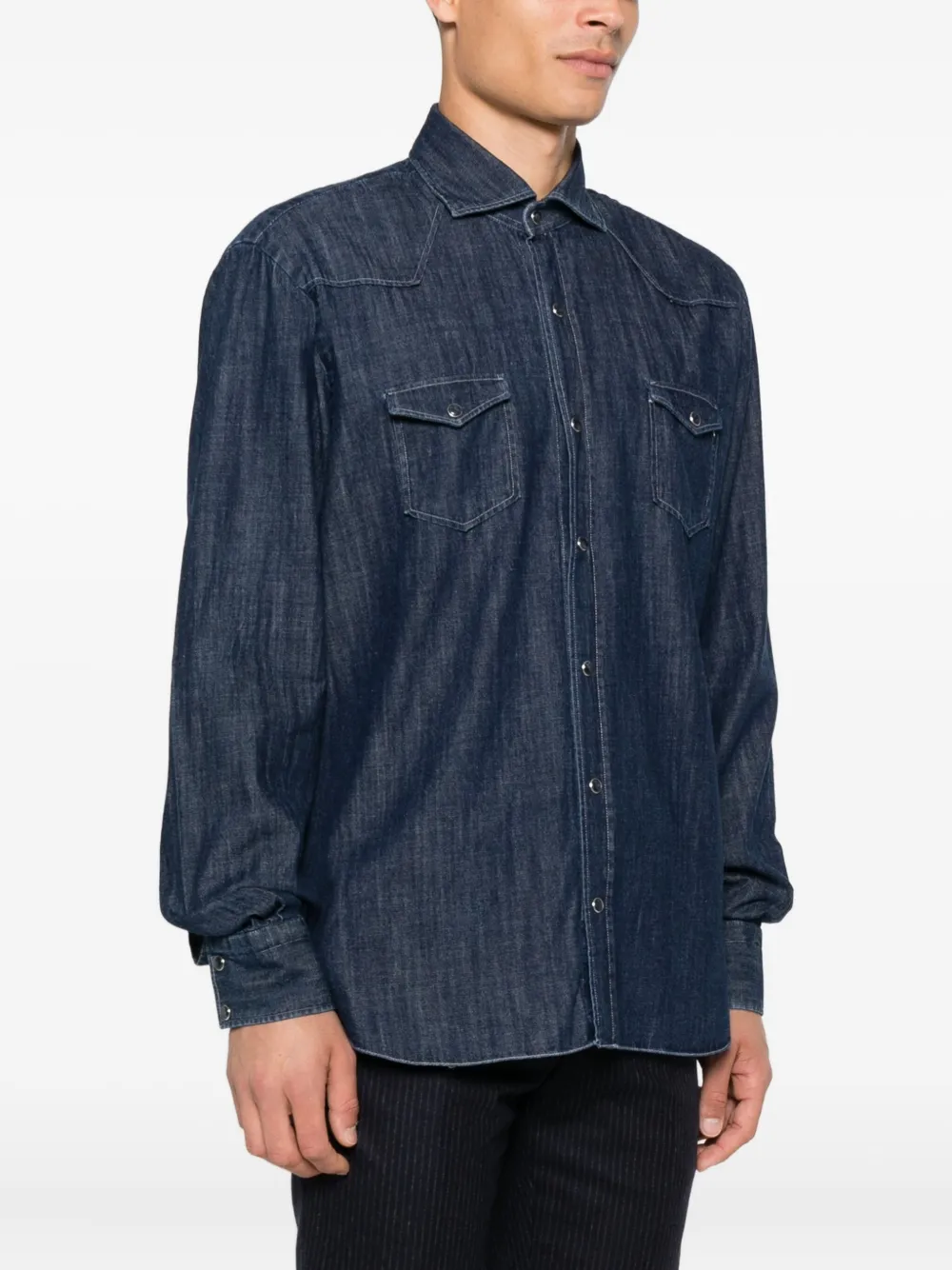 Barba Denim overhemd Blauw
