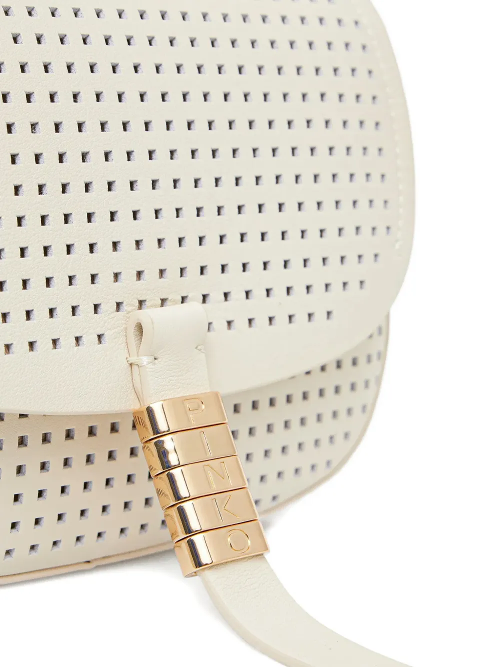 Pinko Perforated Cross Body Bag In Neutral