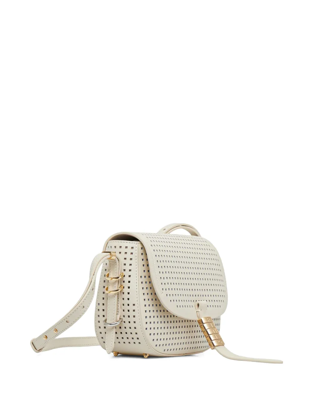 Pinko Perforated Cross Body Bag In Neutral