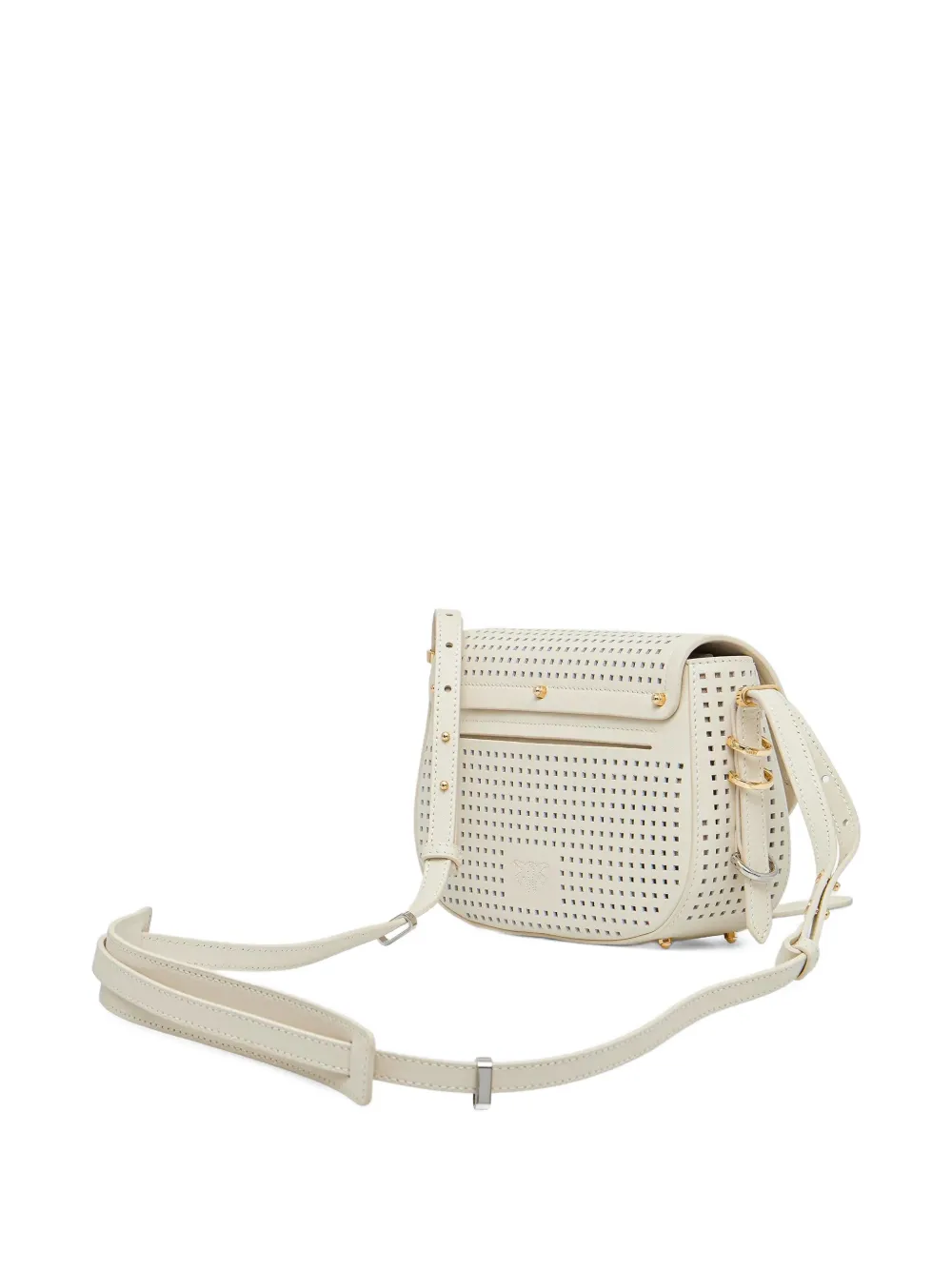 Pinko Perforated Cross Body Bag In Neutral