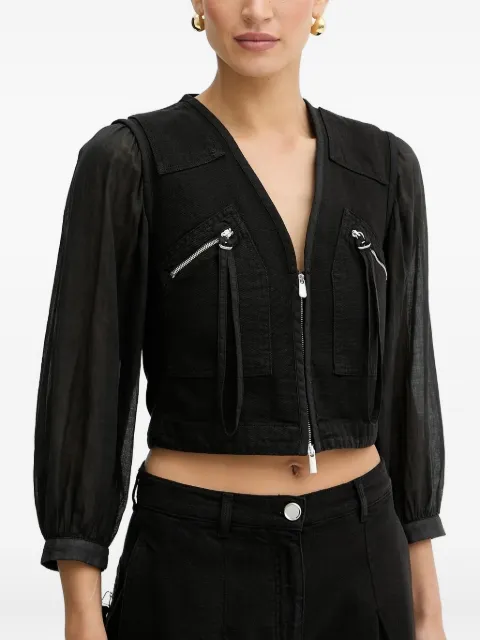 PINKO zip-front puff-sleeve jacket