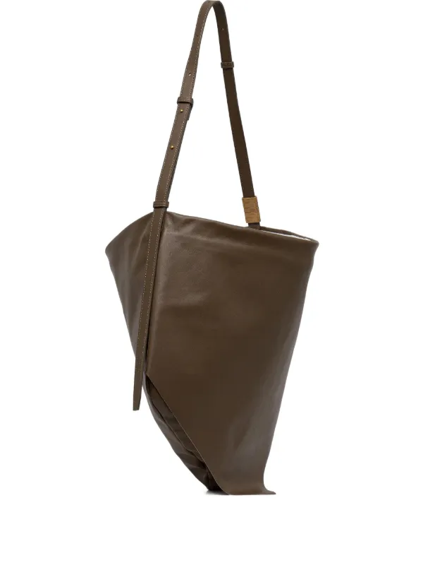 ブラウン 本革 レザー ショルダーバッグ ピンコ PINKO 日本未上陸 未