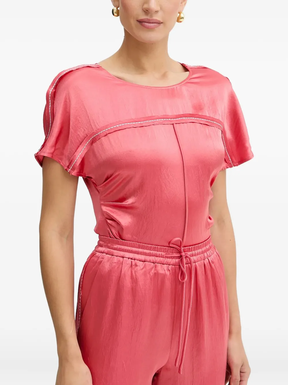 PINKO panelled short-sleeve top | Pink | Image 1