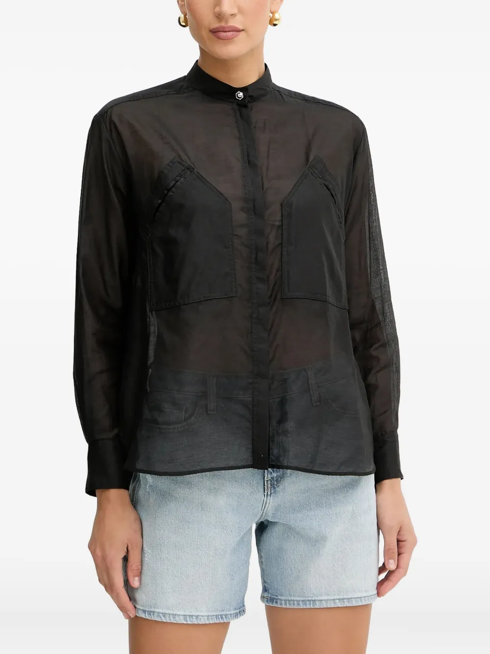 PINKO mock-neck long-sleeves shirt | Black | Image 1