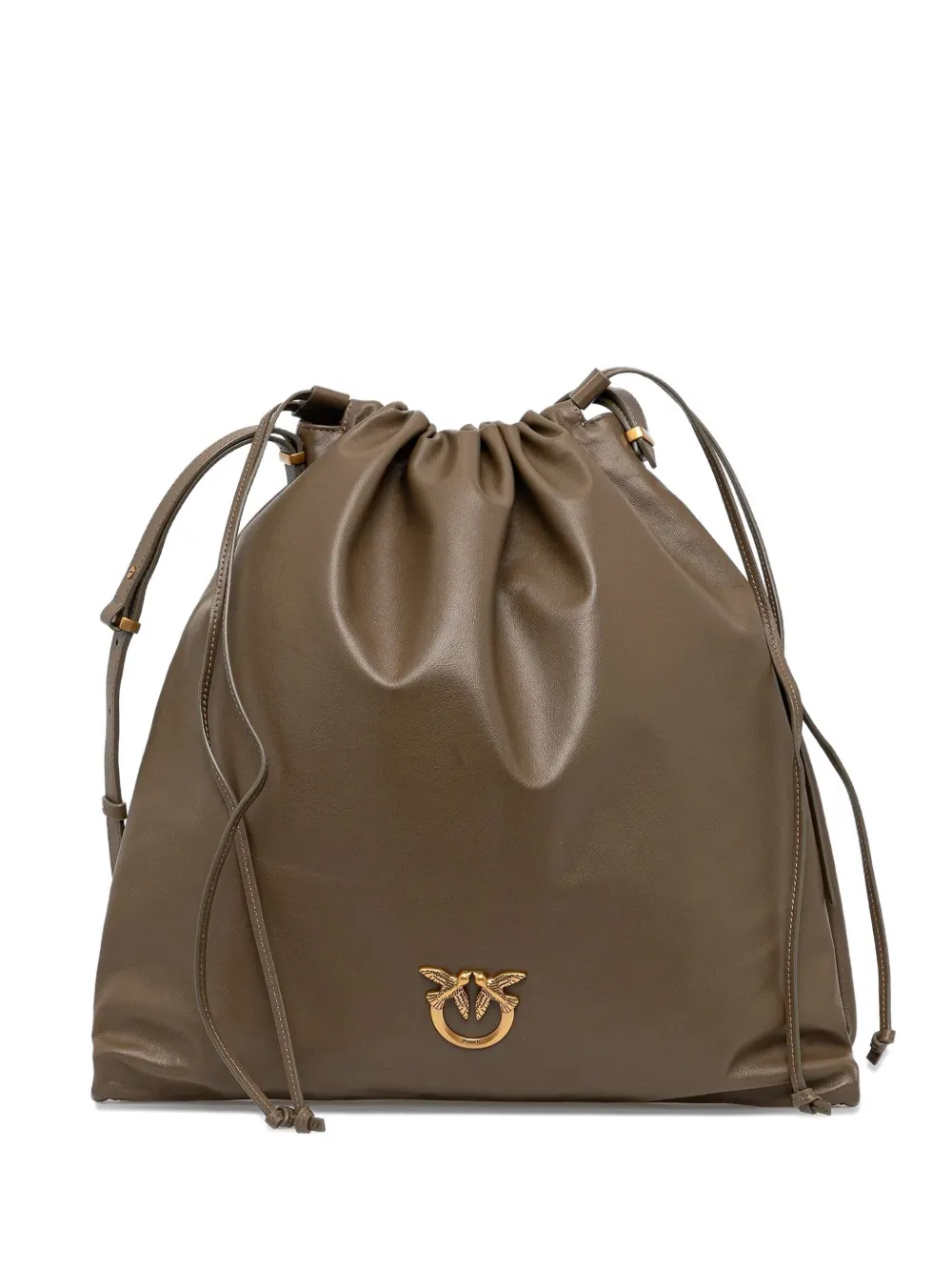 medium drawstring leather shoulder bag