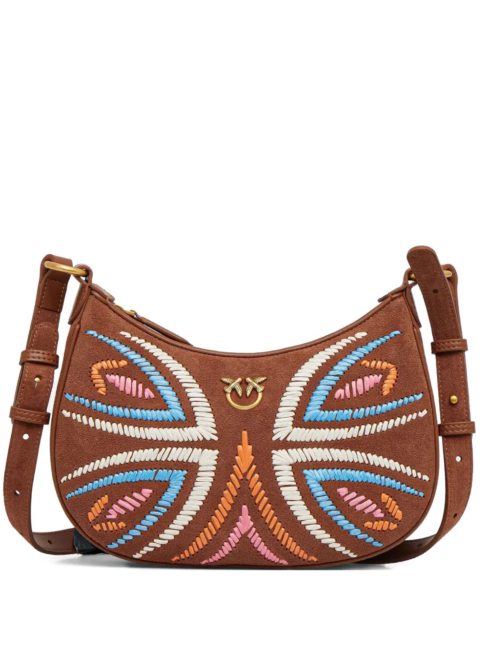 PINKO embroidered-embellishments cross body bag | Brown | Image 1