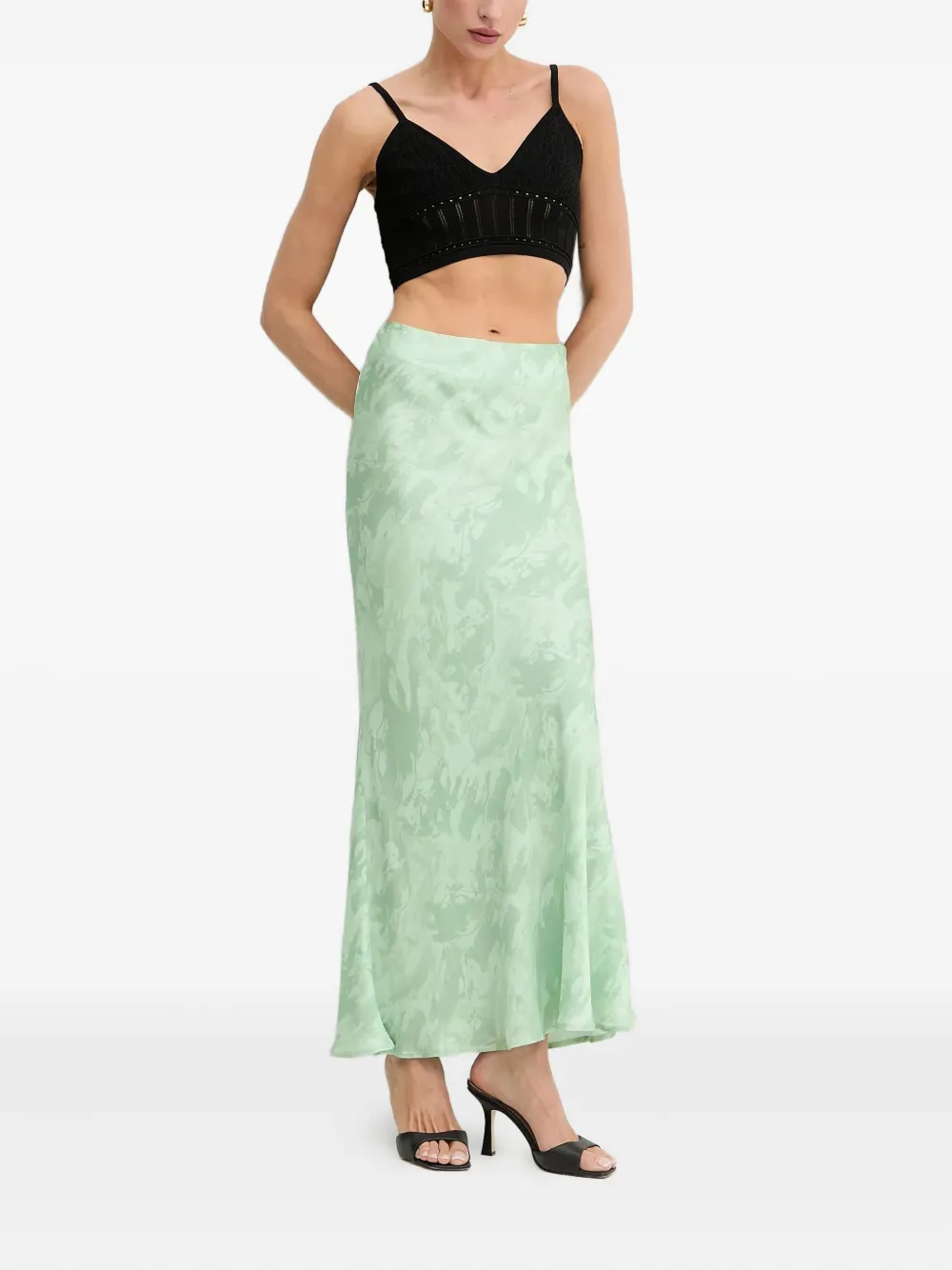 PINKO printed bias-cut midi skirt Groen