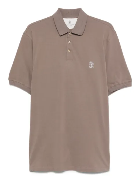 Brunello Cucinelli embroidered-logo cotton polo shirt
