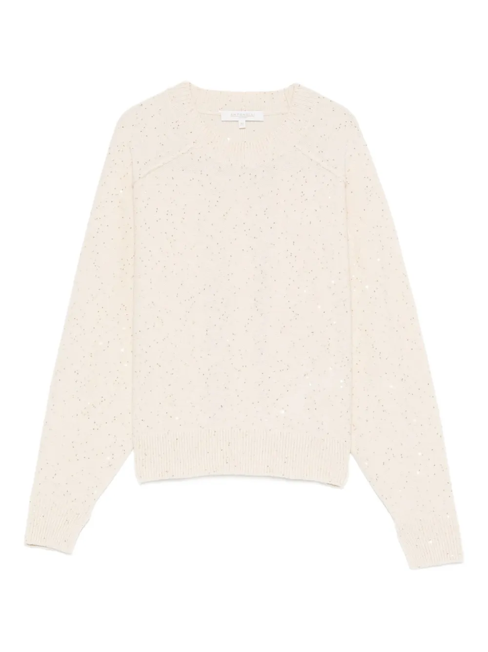 Antonelli sequin-embellished crew-neck sweater Beige