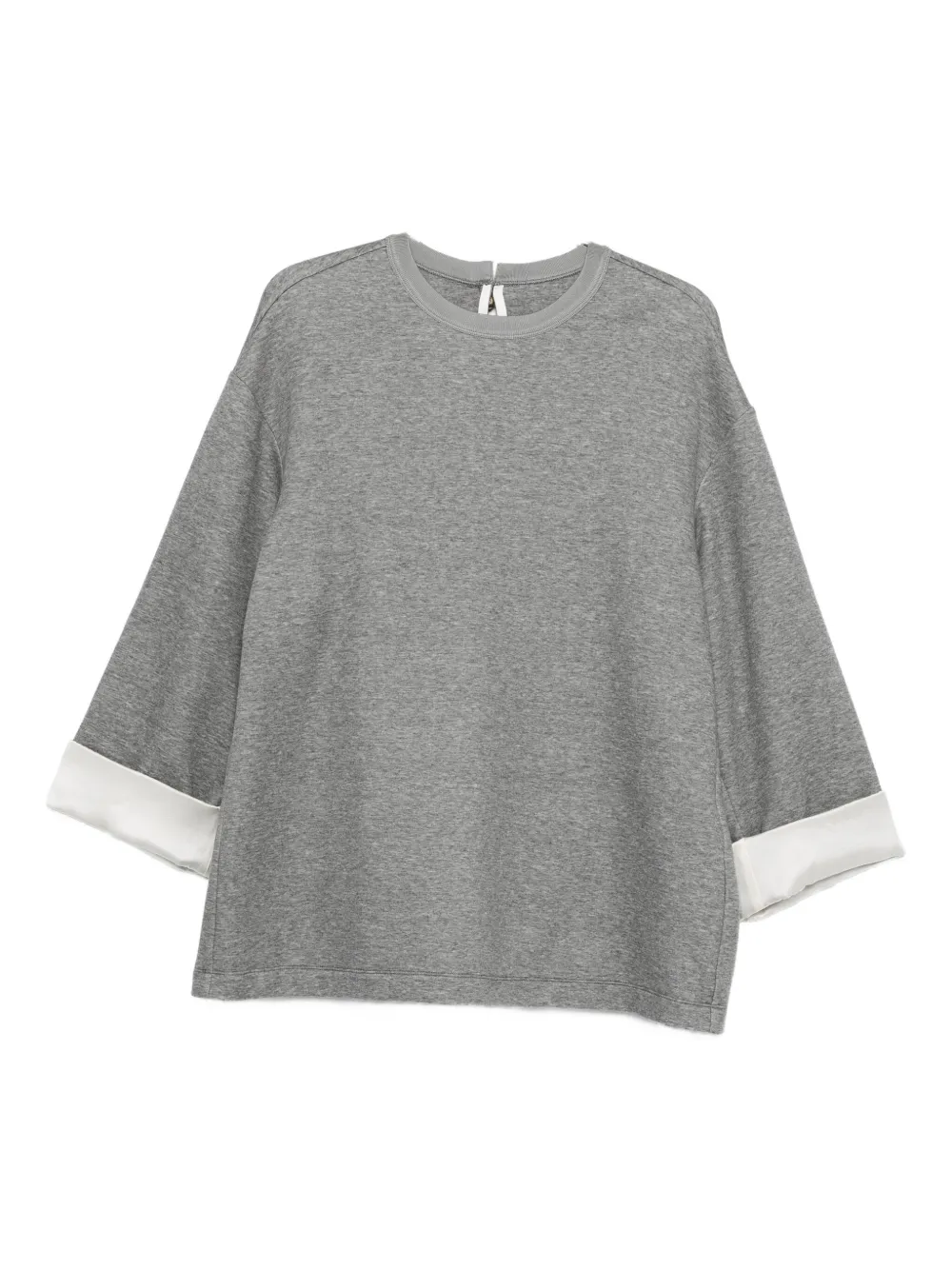Carven Contrasting-cuff Top In Gray