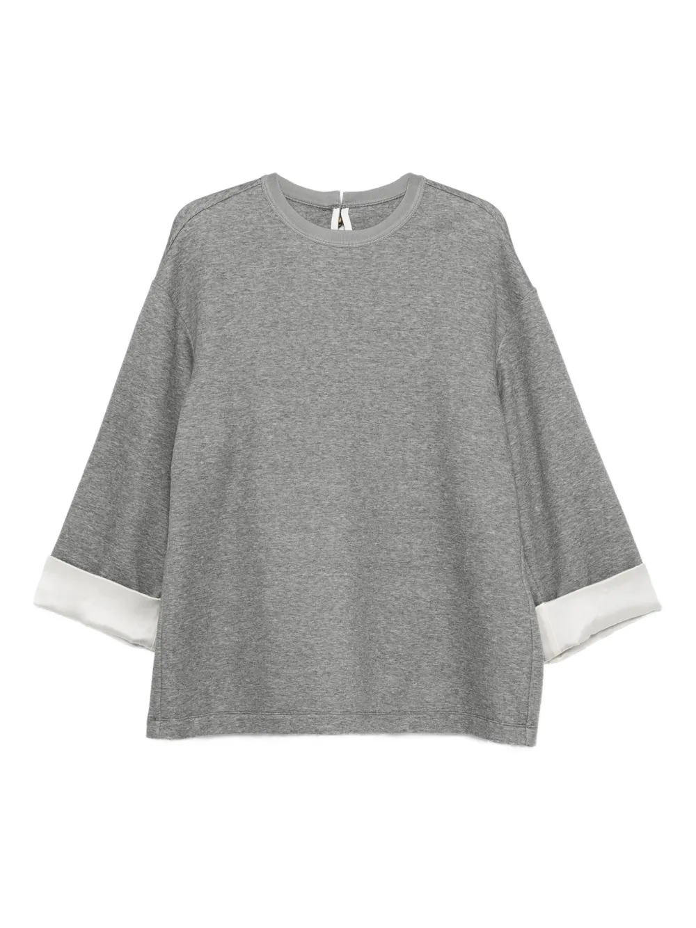 Carven contrasting-cuff top - グレー Carven contrasting-cuff top - グレー