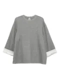 Carven contrasting-cuff top - Grey