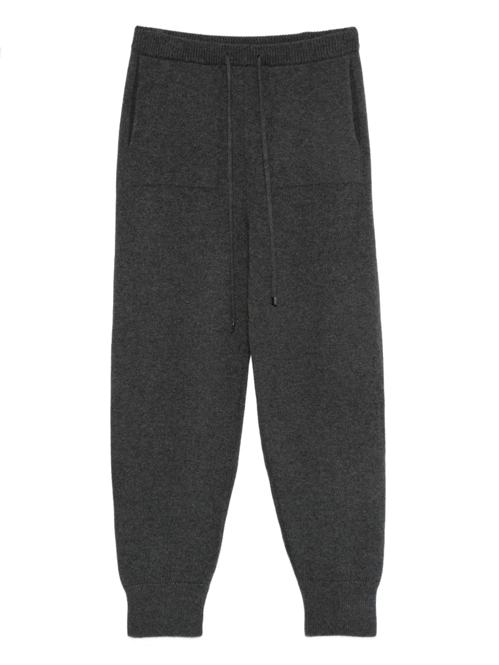 Antonelli Ribbed-knit Drawstring Trousers In Gray