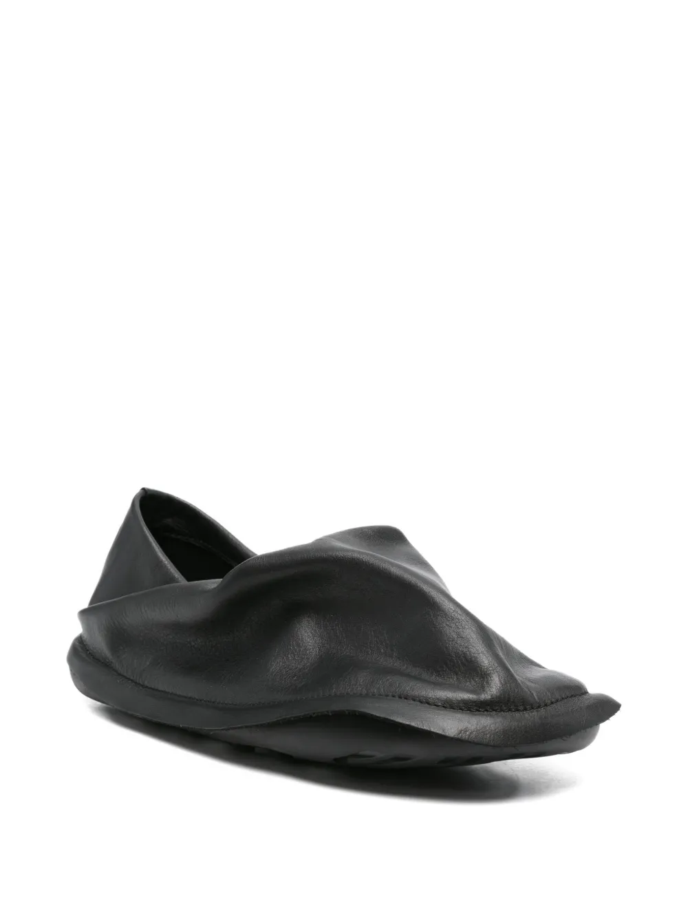 Camper X Issey Miyake Peu Form Leather Slippers In Black