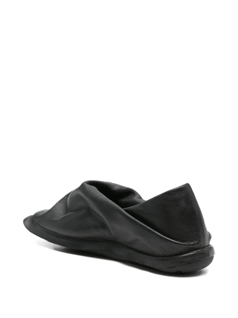 Camper X Issey Miyake Peu Form Leather Slippers In Black