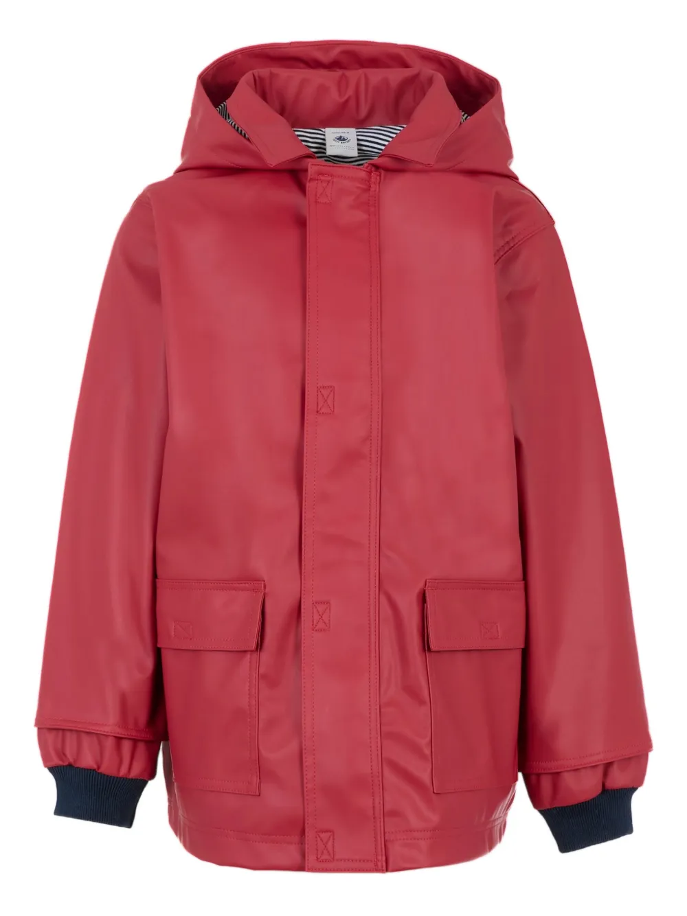 Petit Bateau hooded flap-pocket raincoat Rood