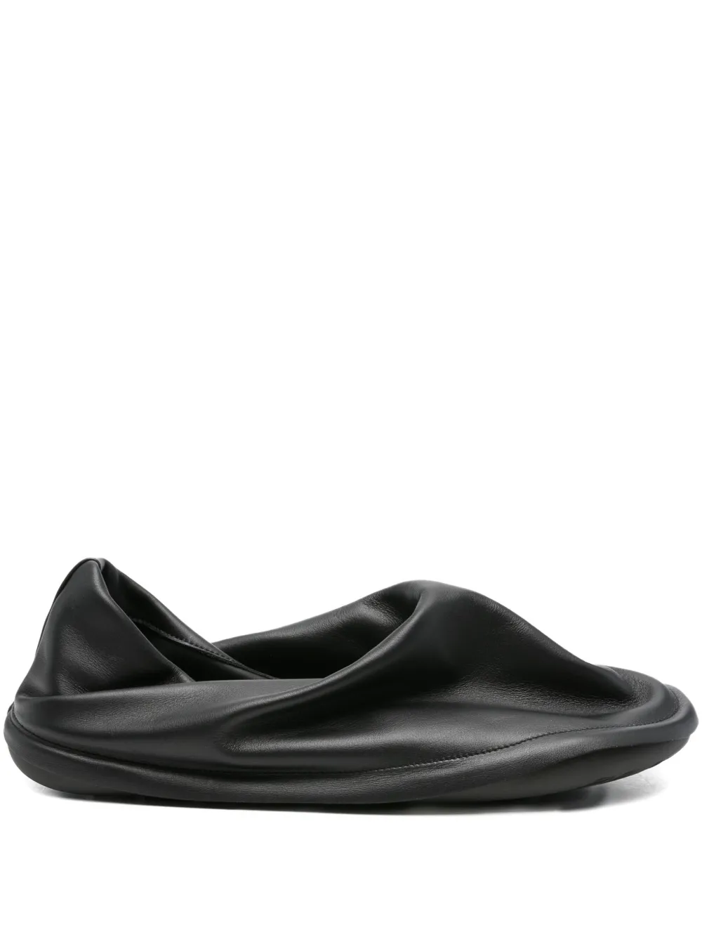 Camper X Issey Miyake Peu Form Leather Slippers In Black
