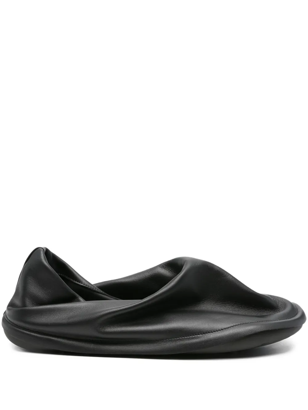 Camper x Issey Miyake Peu Form leather slippers Black