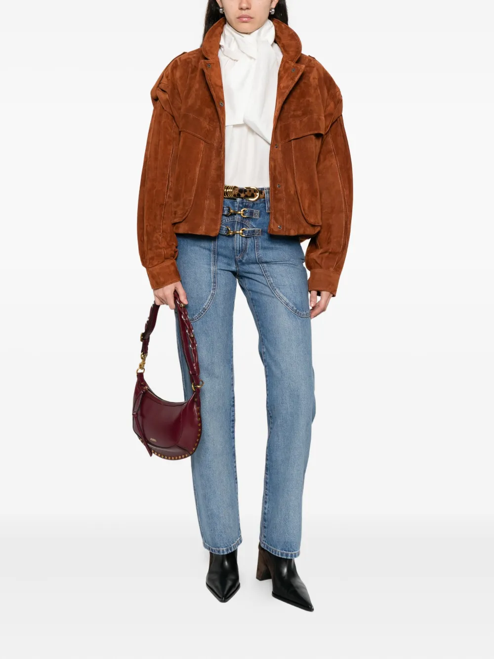 ISABEL MARANT Jeans met opgestikte zak en gesp - Blauw
