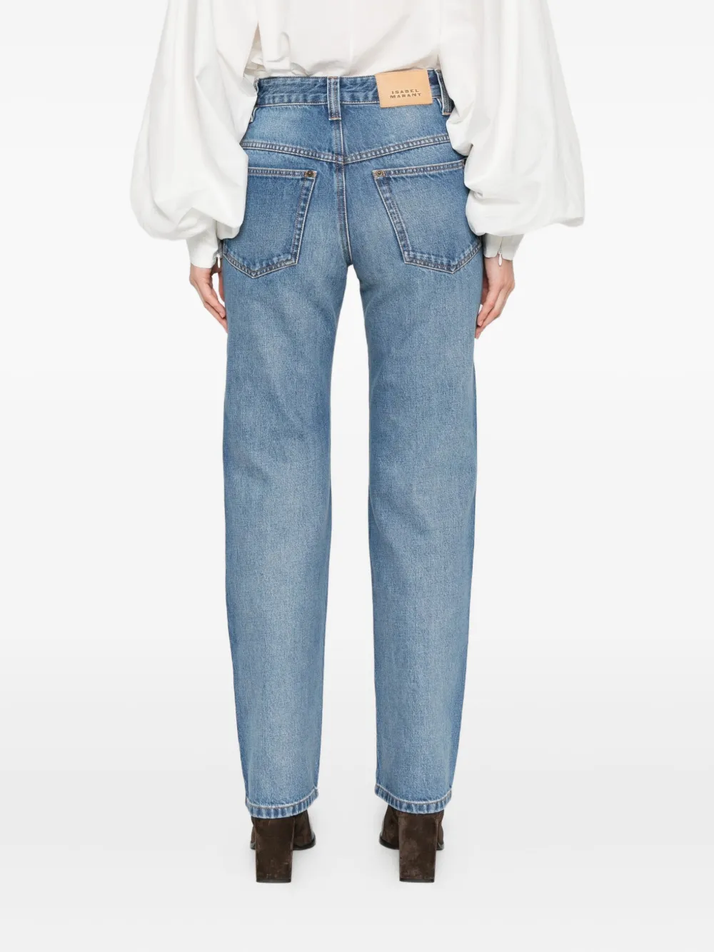 Isabel Marant Buckled Patch-pocket Jeans In Blue