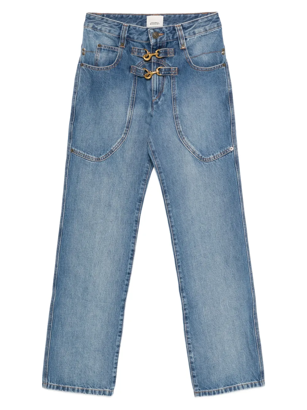 ISABEL MARANT buckled patch-pocket jeans | Blue | Image 1