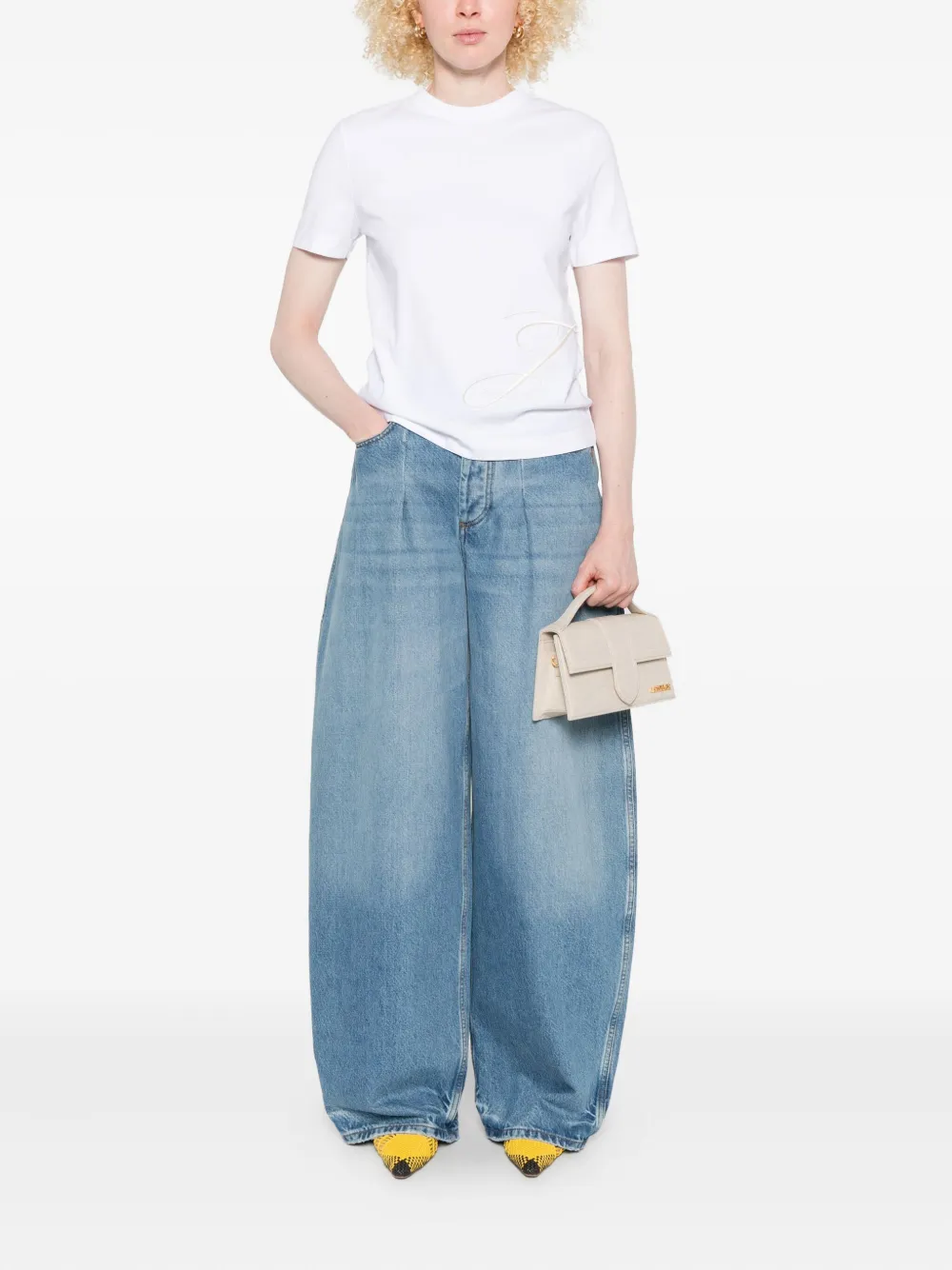 Jacquemus T-shirt met geborduurd logo Wit