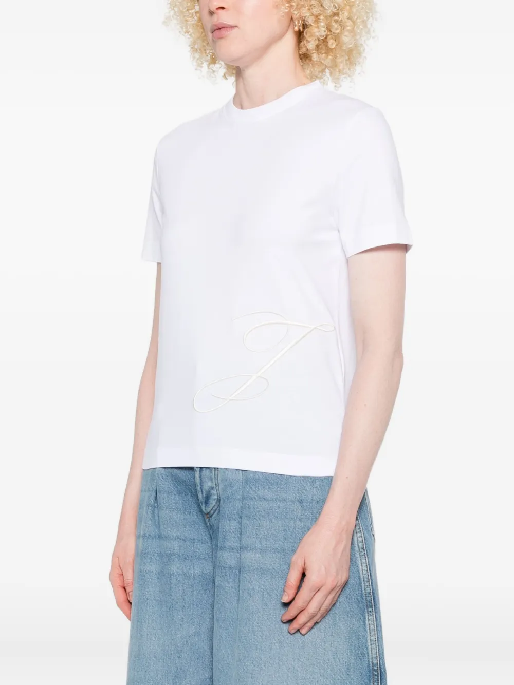 Jacquemus T-shirt met geborduurd logo Wit