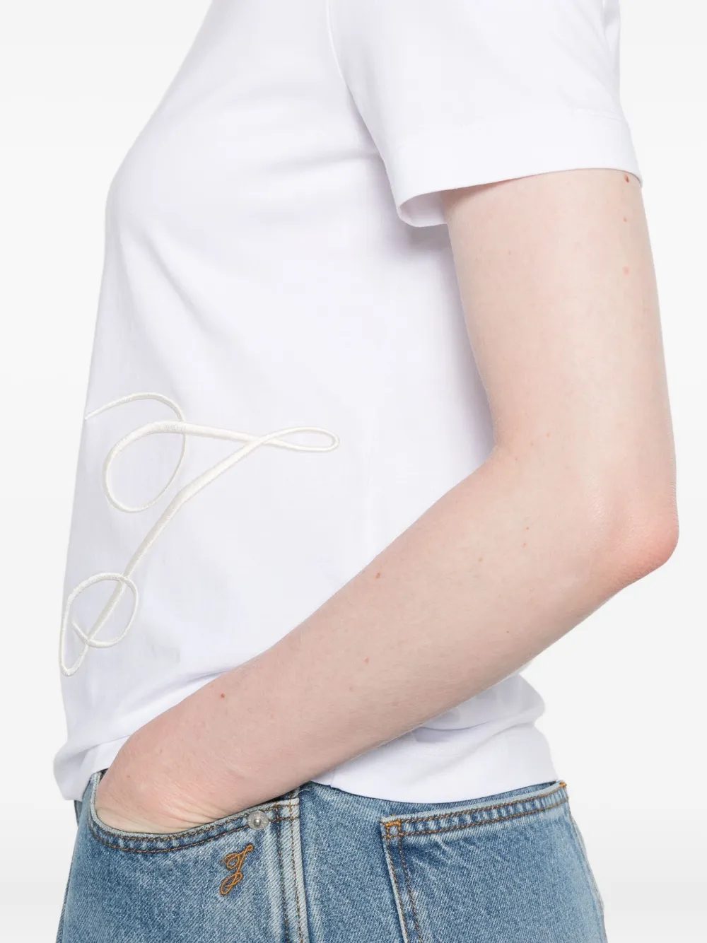 Jacquemus T-shirt met geborduurd logo Wit