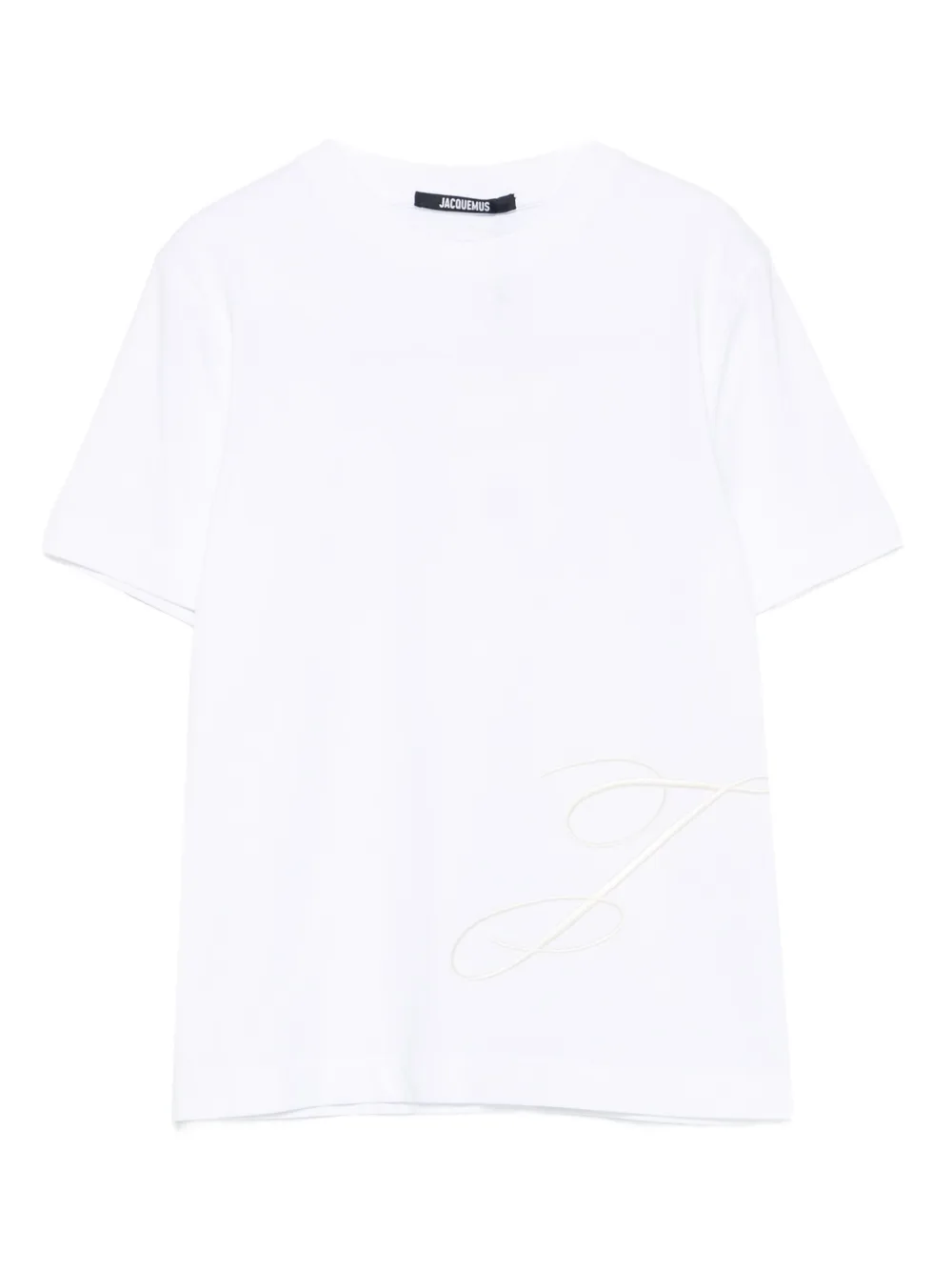 Jacquemus Embroidered-logo Short-sleeved T-shirt In White
