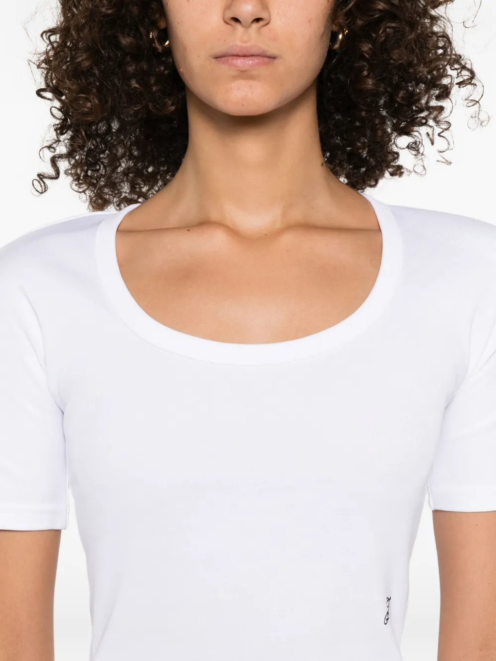 Jacquemus T-shirt met diepe ronde hals Wit