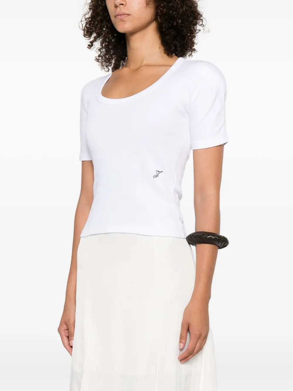 Jacquemus T-shirt met diepe ronde hals Wit
