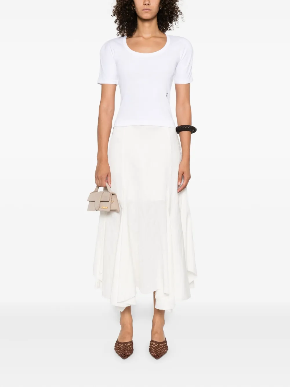Jacquemus T-shirt met diepe ronde hals Wit