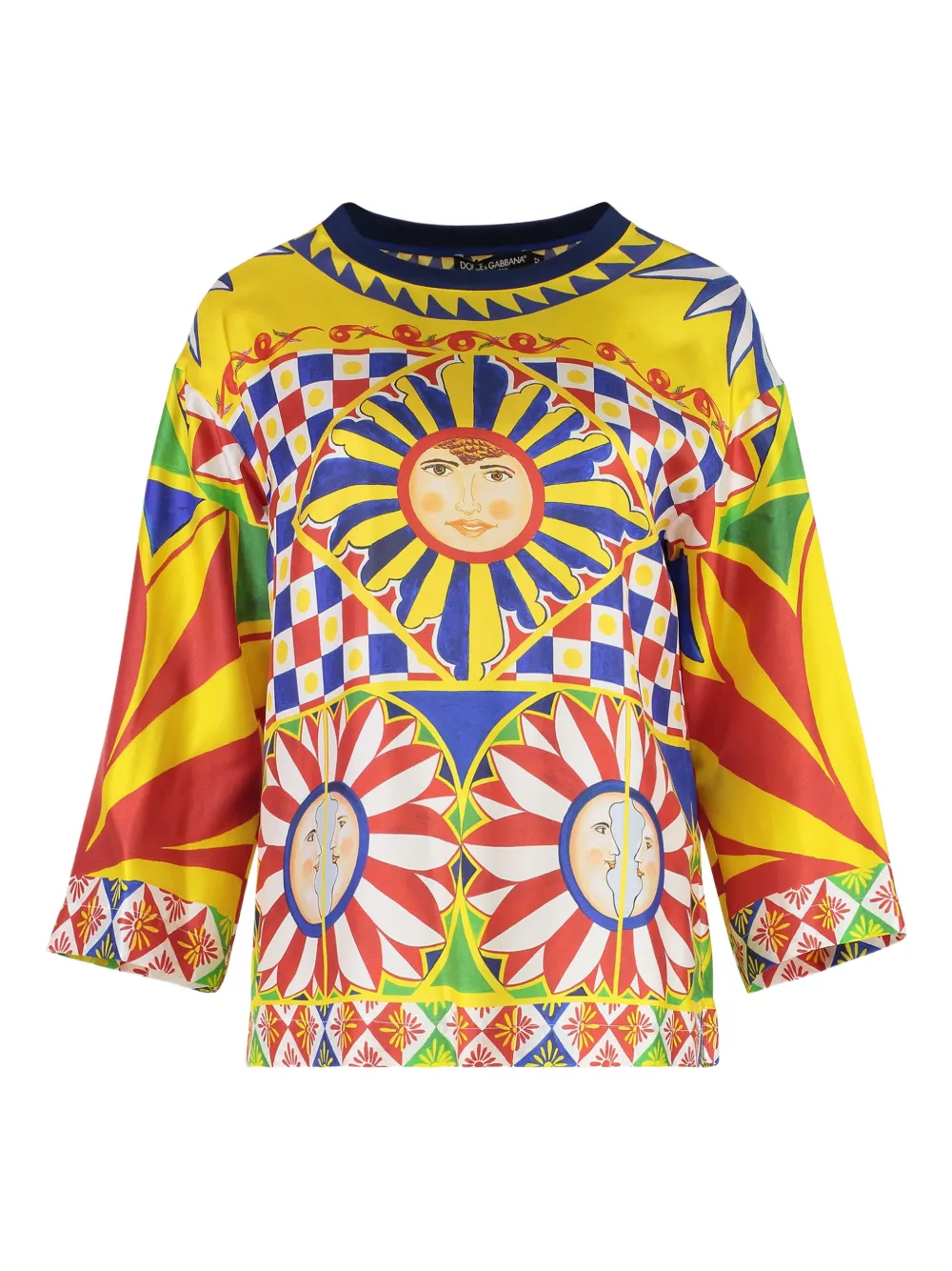 Dolce & Gabbana Carretto print top Geel