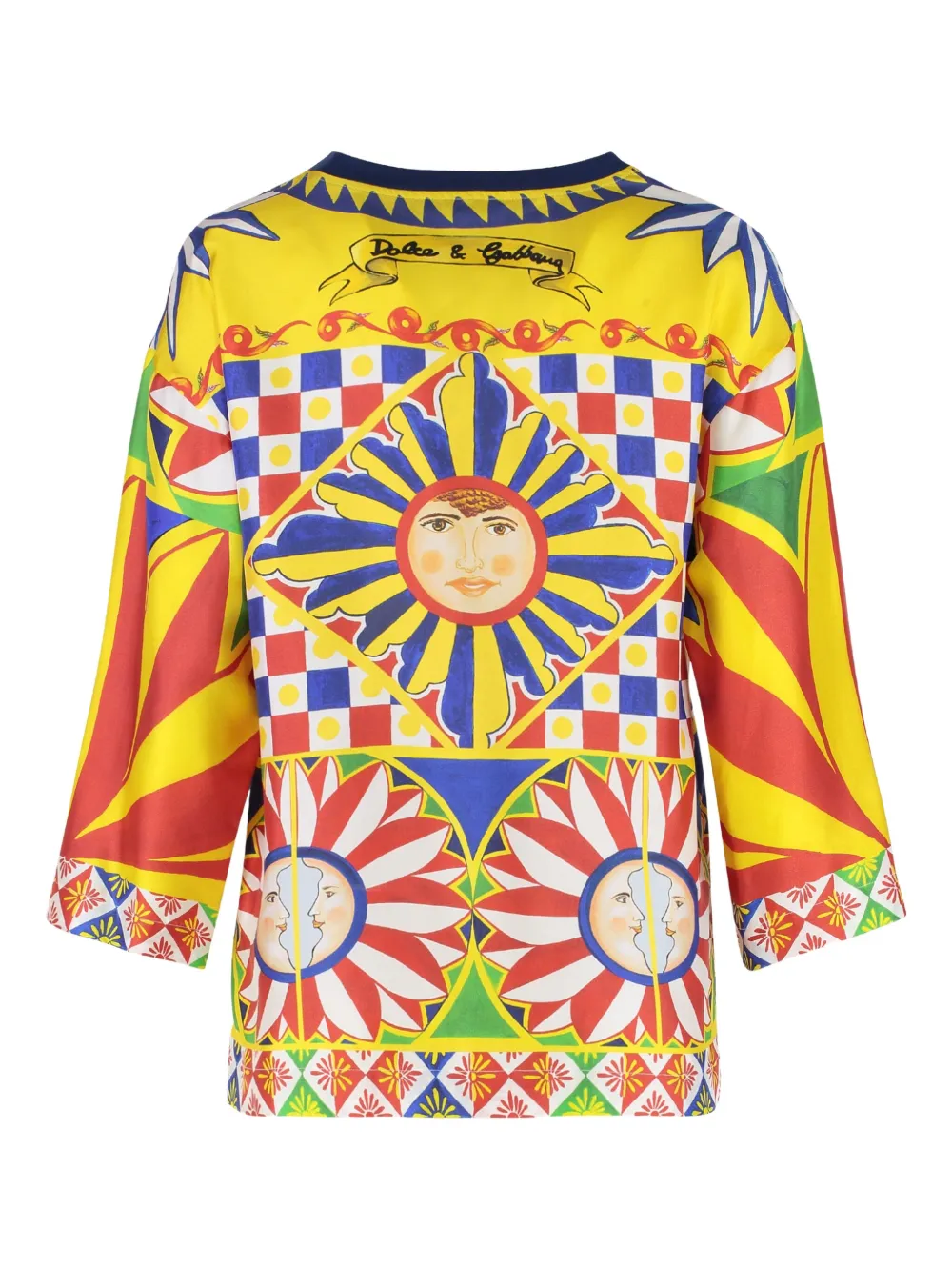 Dolce & Gabbana Carretto print top Geel